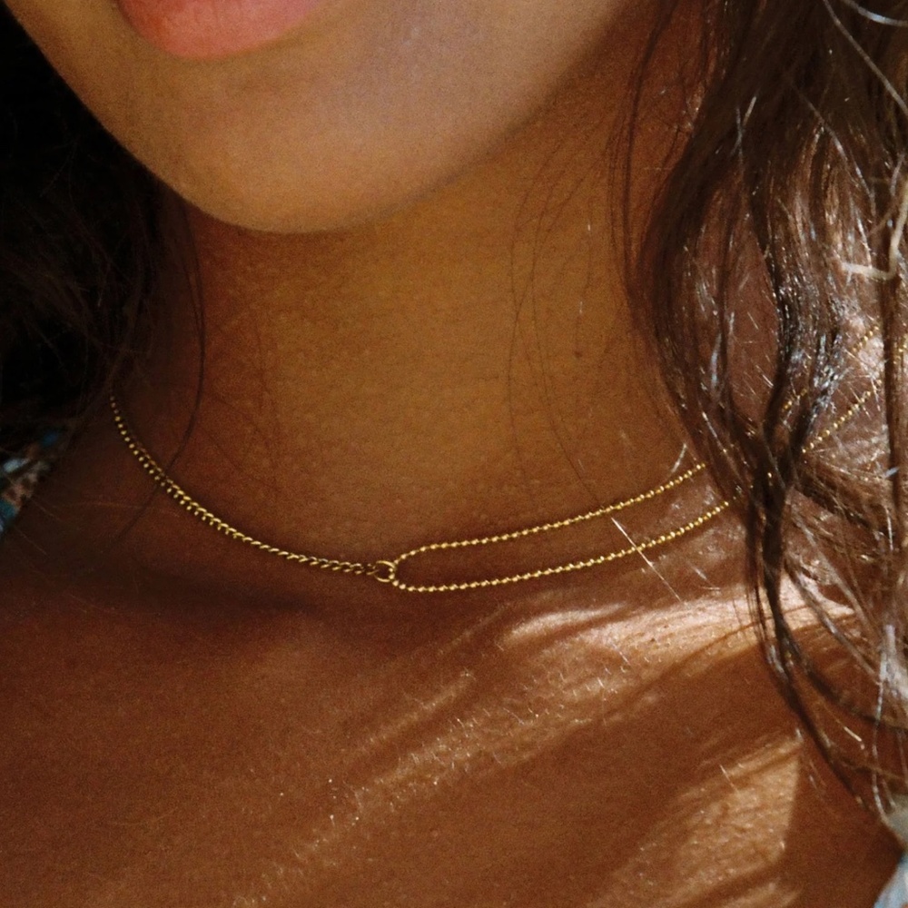 Atolea Double Trouble choker 18k gold plated necklace